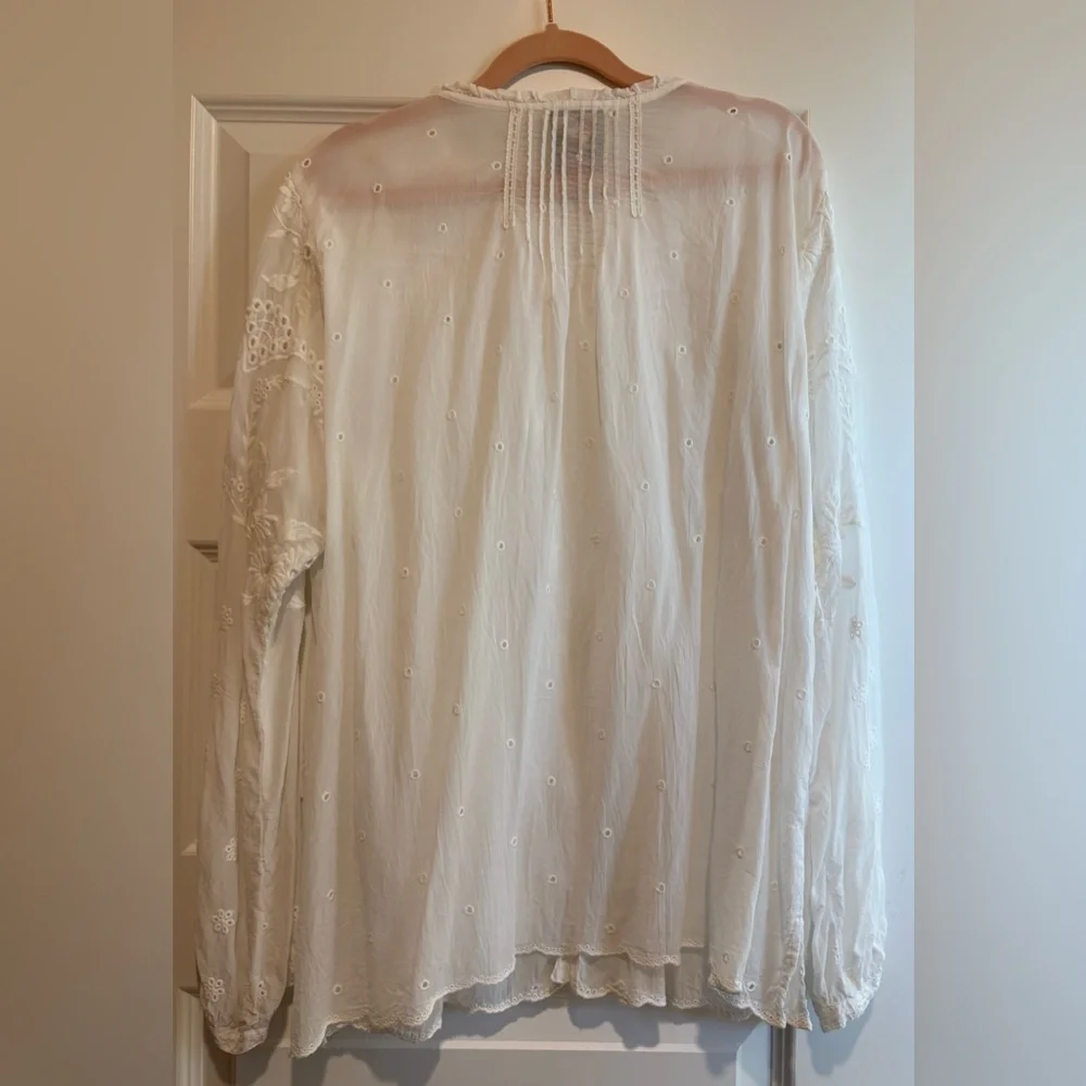 Johnny Was Cream Button-Down Blouse - Picture 3 of 8